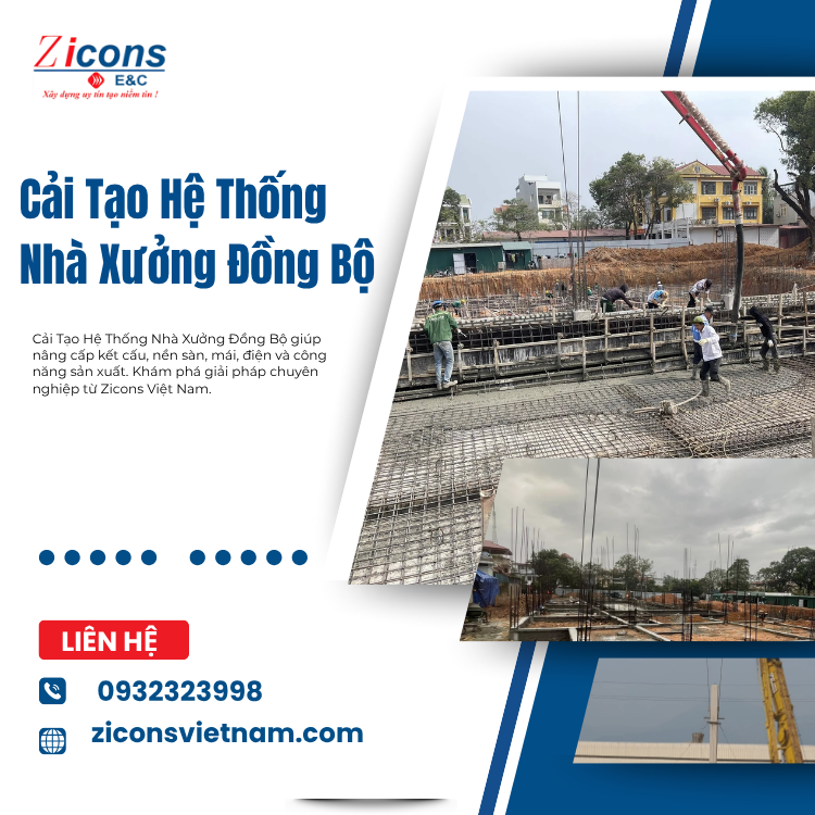 Cải Tạo Hệ Thống Nhà Xưởng Đồng Bộ – Giải Pháp Nâng Cấp Toàn Diện Cho Doanh Nghiệp