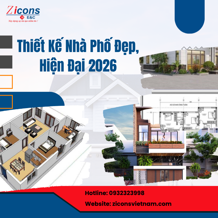 Thiết Kế Nhà Phố Đẹp, Hiện Đại 2026 – Xu Hướng Kiến Tạo Không Gian Sống Tiện Nghi